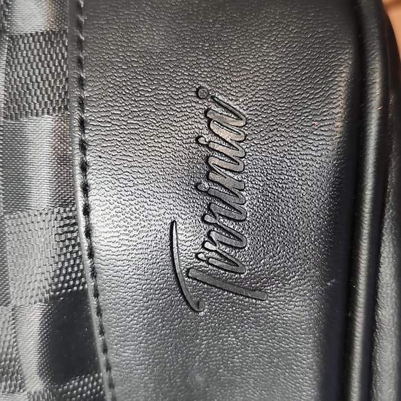 Black Checkered Tirrinini Insulated Wine Tote Bag - Picture 2 of 4